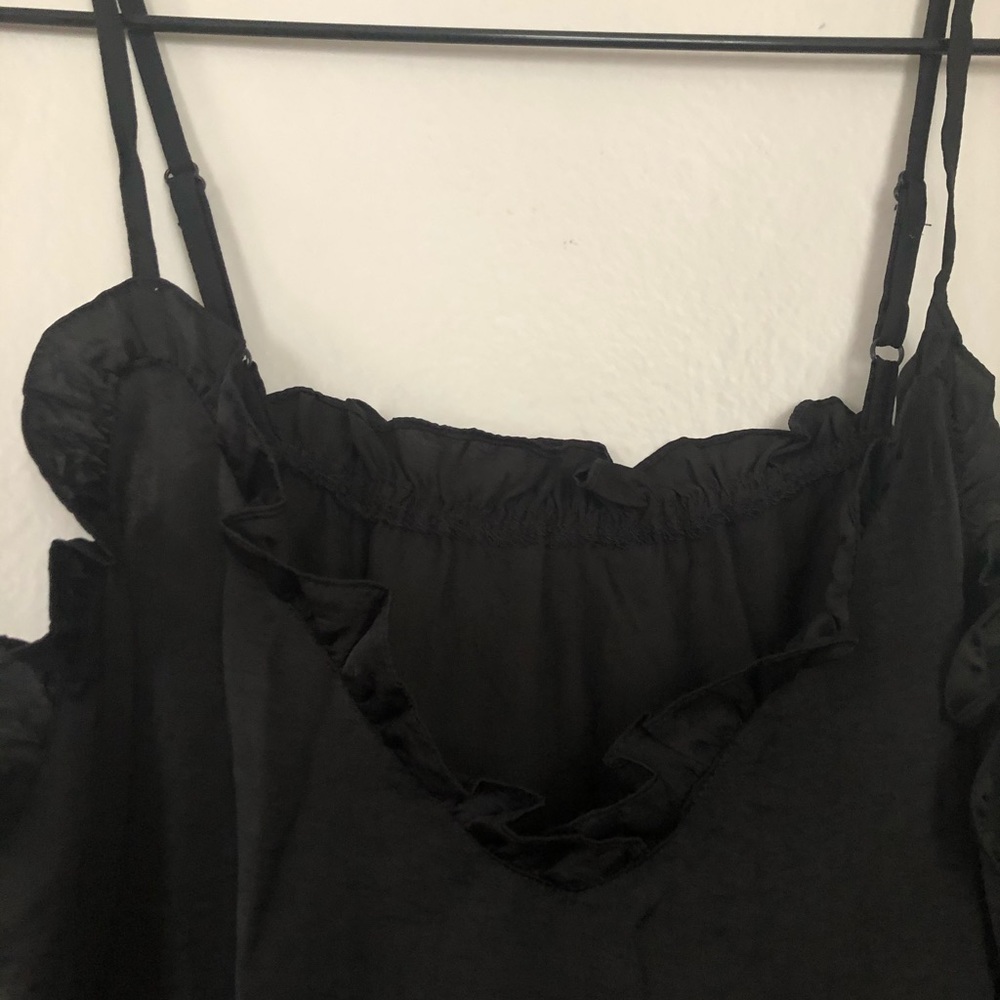 Evita Black Ruffles Adjustable Strap Tank Top NEW - Picture 10 of 12